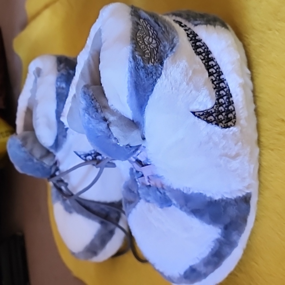 Grey and White Slippers